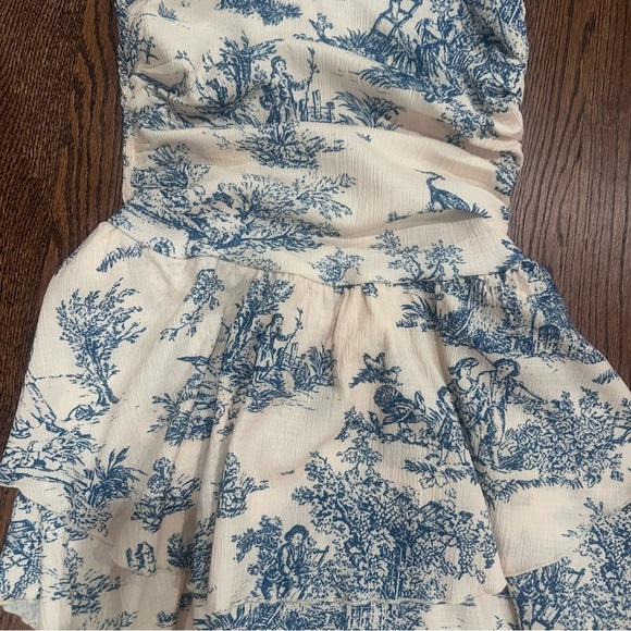Cider Toile Strapless Ruffle Mini Dress - Picture 3 of 4